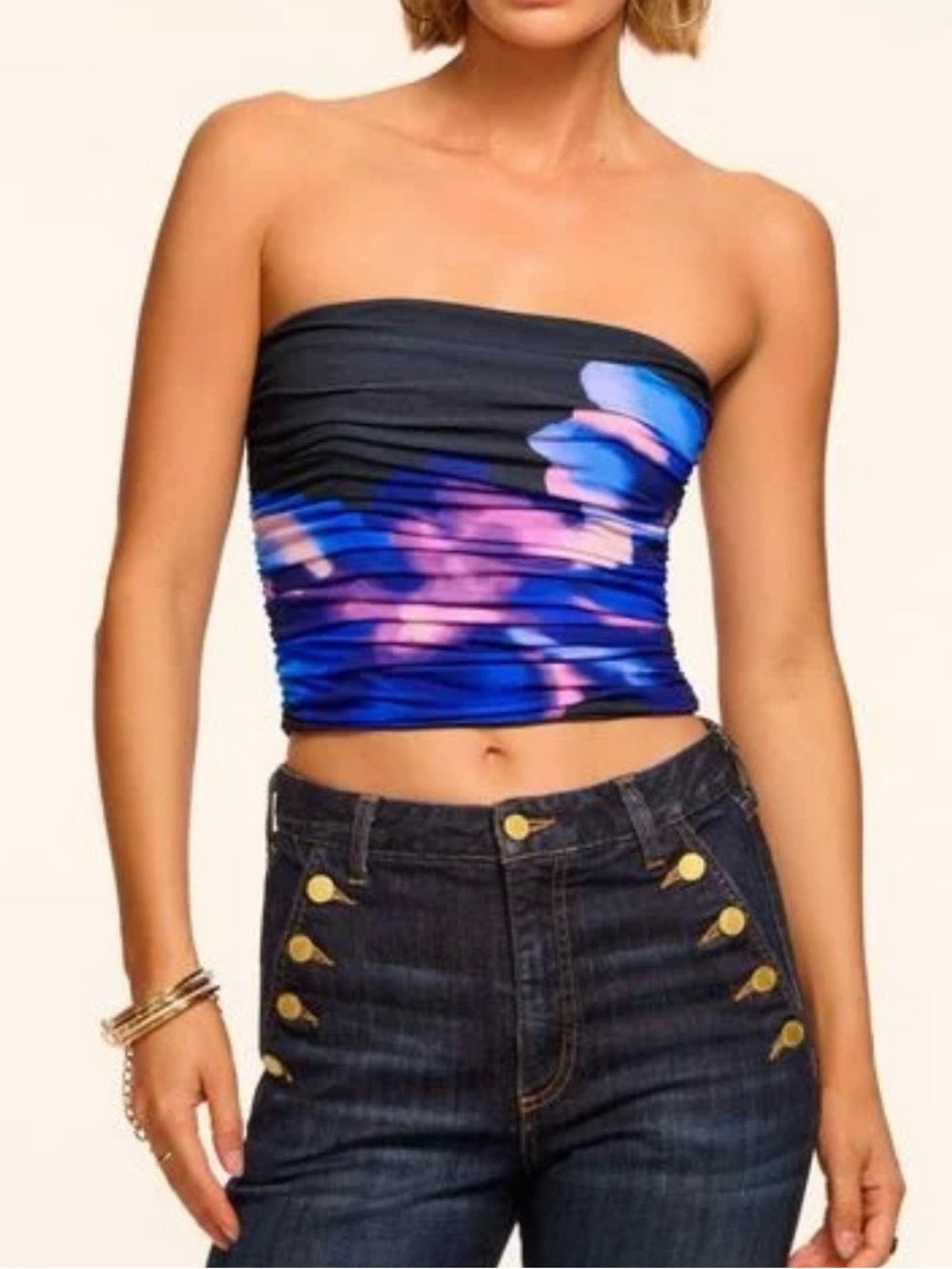 Ramy Brook Floral Jersey Tube Top.  Size Medium.